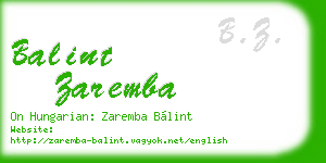 balint zaremba business card